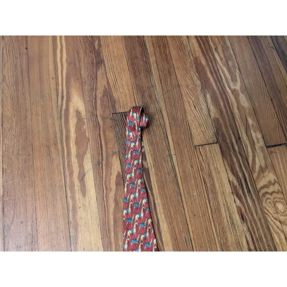 Paolo Gucci Red Men's Bear Tie in good condition.